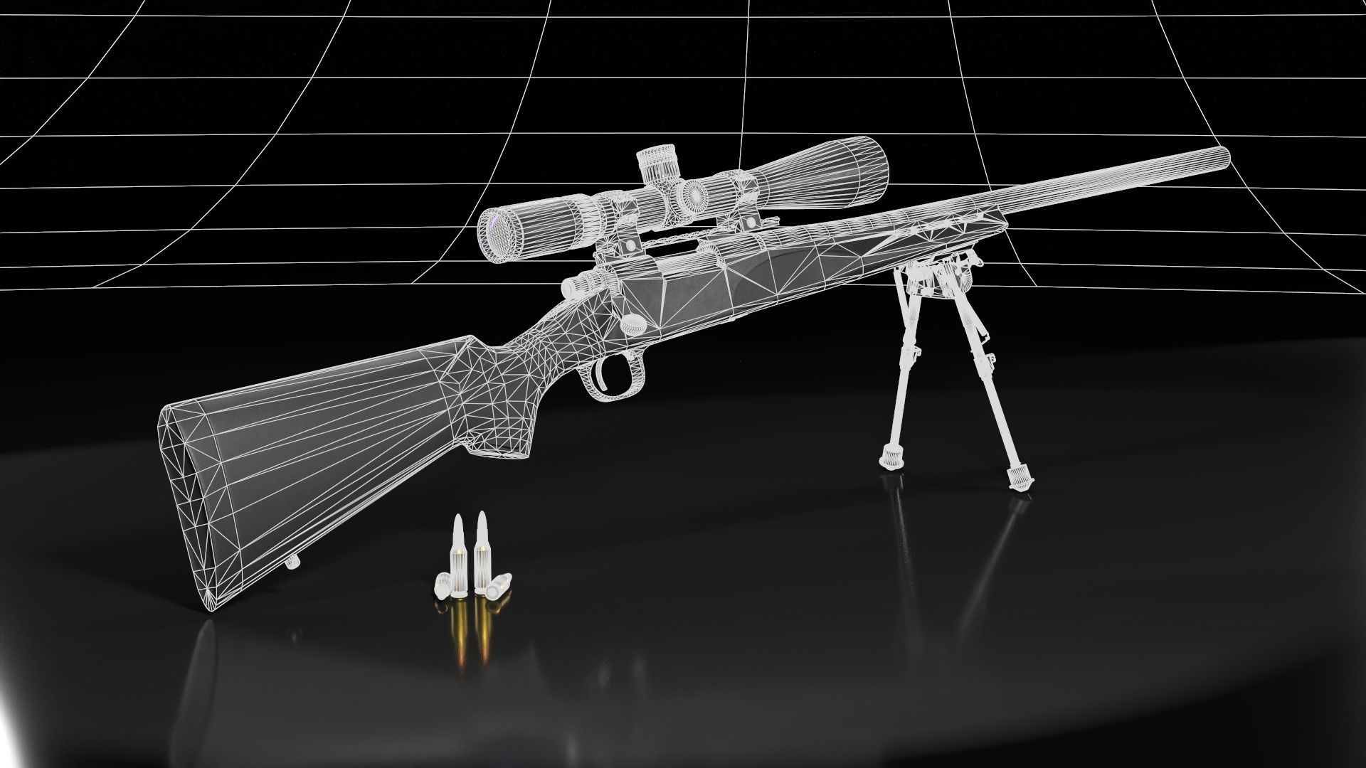 Remington 700 SPS VARMINT 223 Rem Low-poly 3D model_2