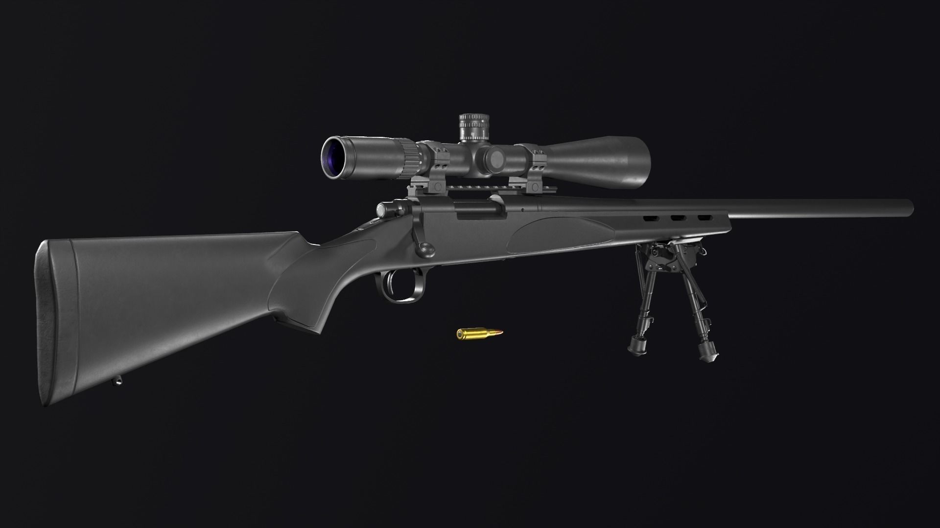 Remington 700 SPS VARMINT 223 Rem Low-poly 3D model_9