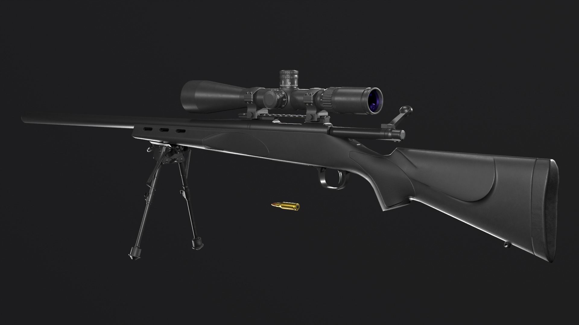 Remington 700 SPS VARMINT 223 Rem Low-poly 3D model_8