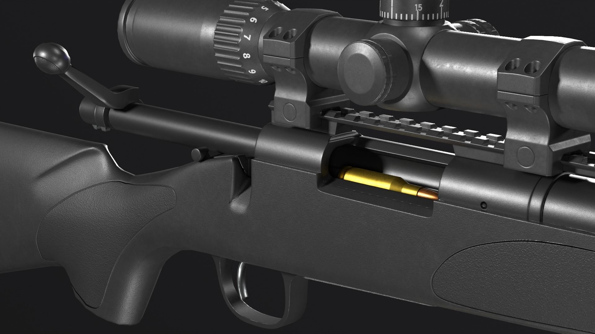 Remington 700 SPS VARMINT 223 Rem Low-poly 3D model_21