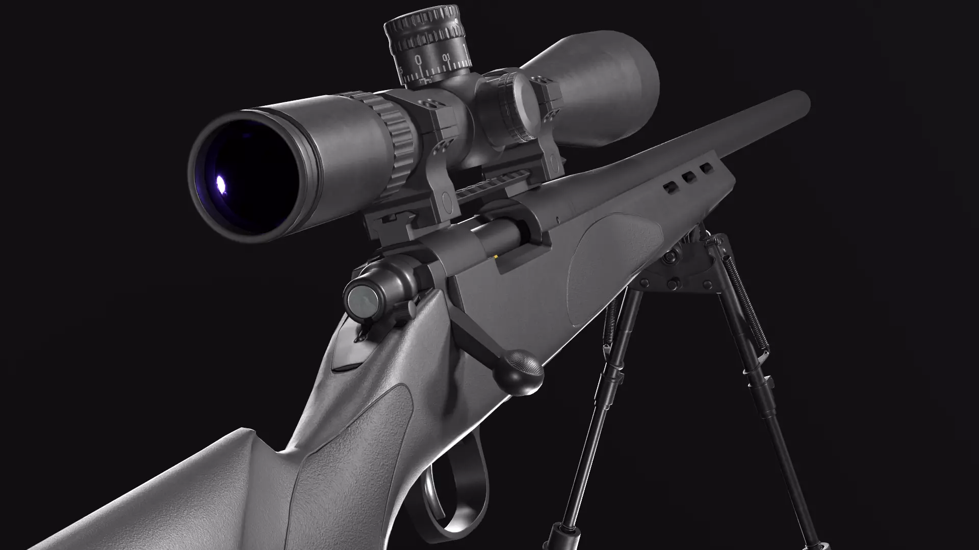 Remington 700 SPS VARMINT 223 Rem Low-poly 3D model_0