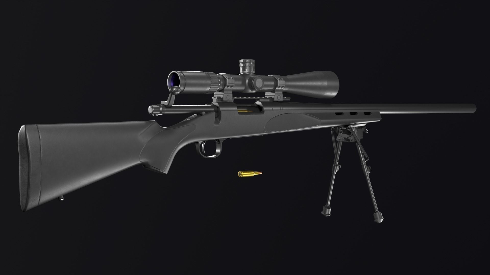 Remington 700 SPS VARMINT 223 Rem Low-poly 3D model_11