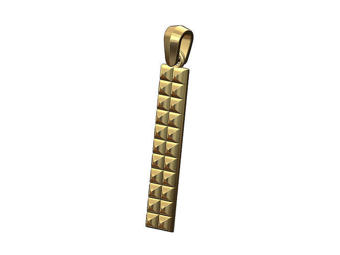Flat studs strip pendant with bail 3D print model