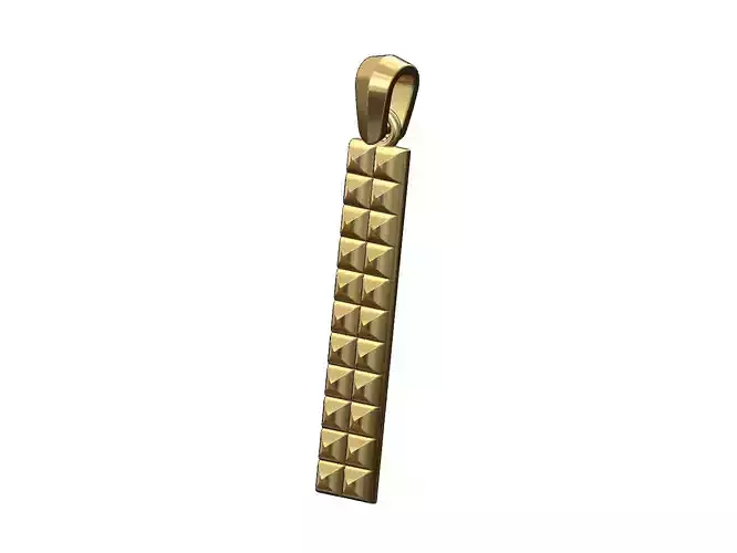 Flat studs strip pendant with bail 3D print model