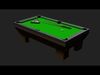 Lowpoly Pooltable pool table with cues and balls Low-poly 3D model_1