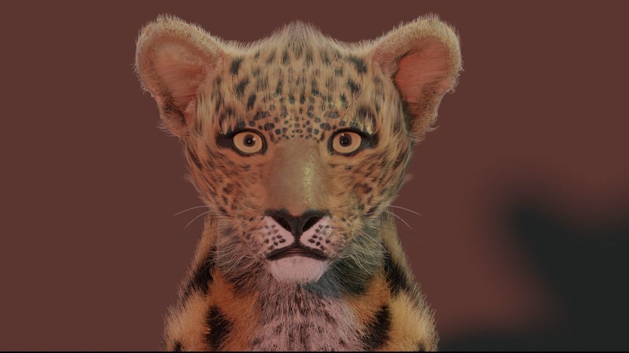 Jaguar leopard puma Panthera Onca with Fur 3D model_4