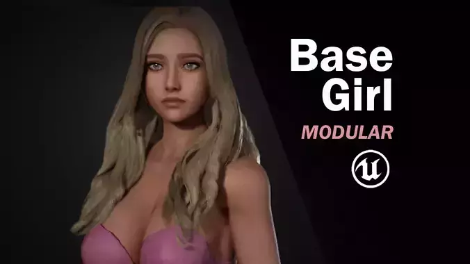 Customisable Base Girl - Game Ready Low-poly 3D model