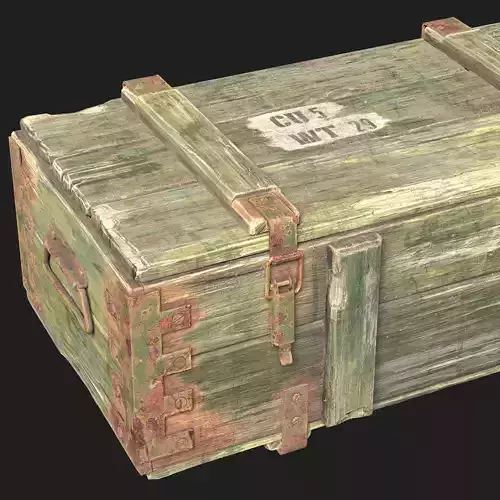 Military box Low-poly 3D model
