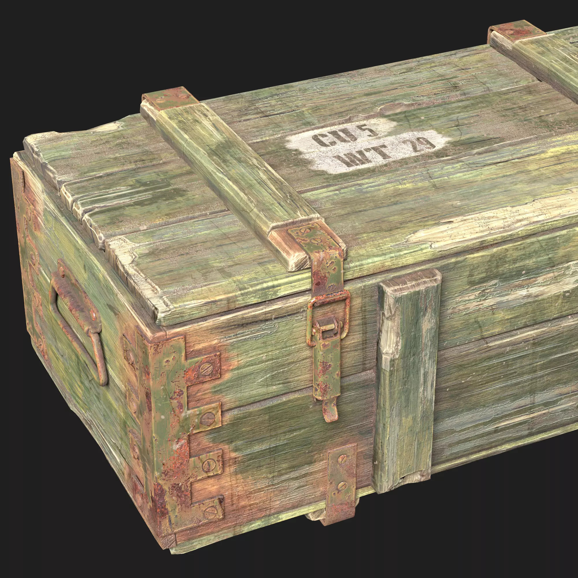 Military box Low-poly 3D model_0