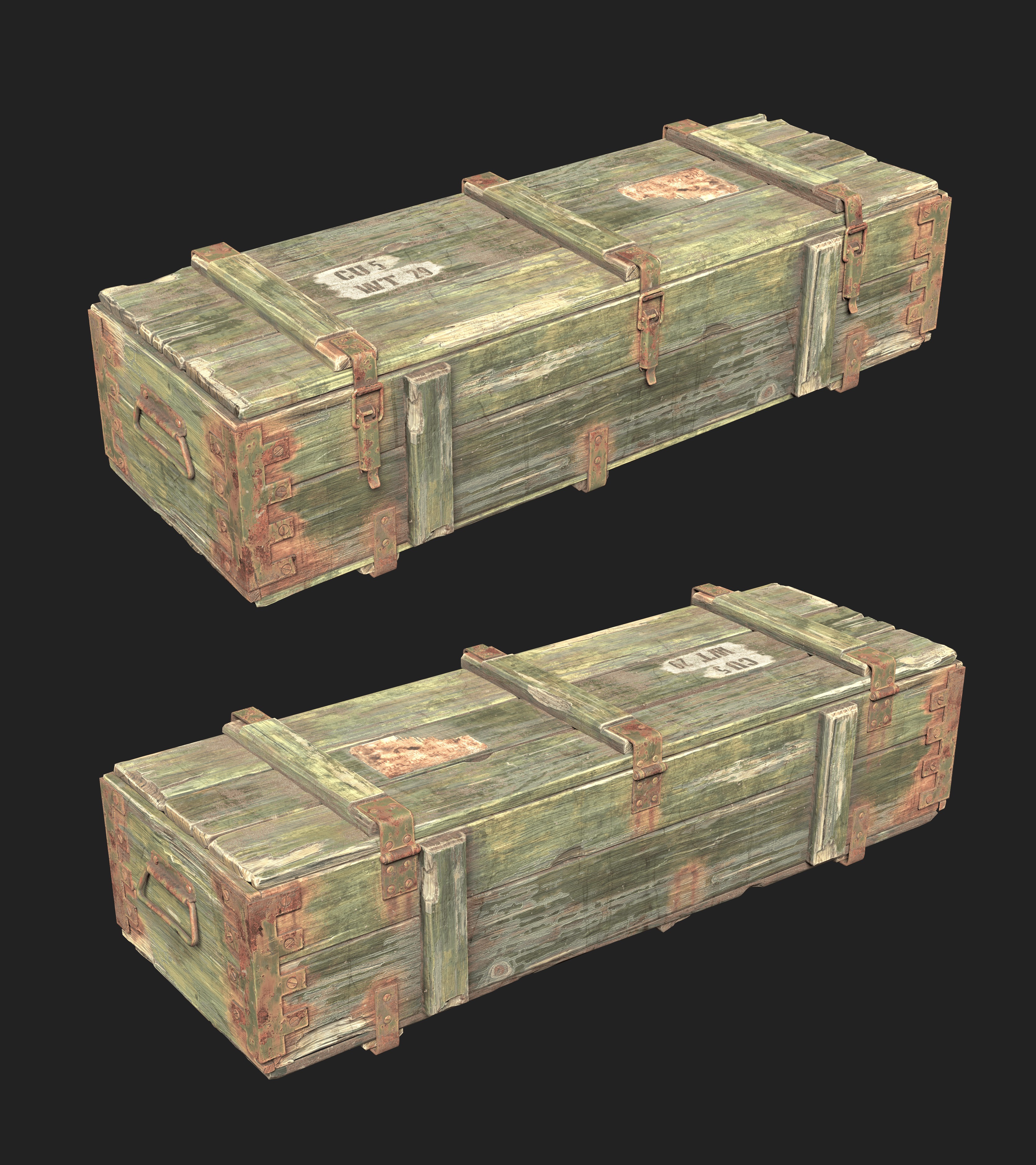 Military box Low-poly 3D model_2