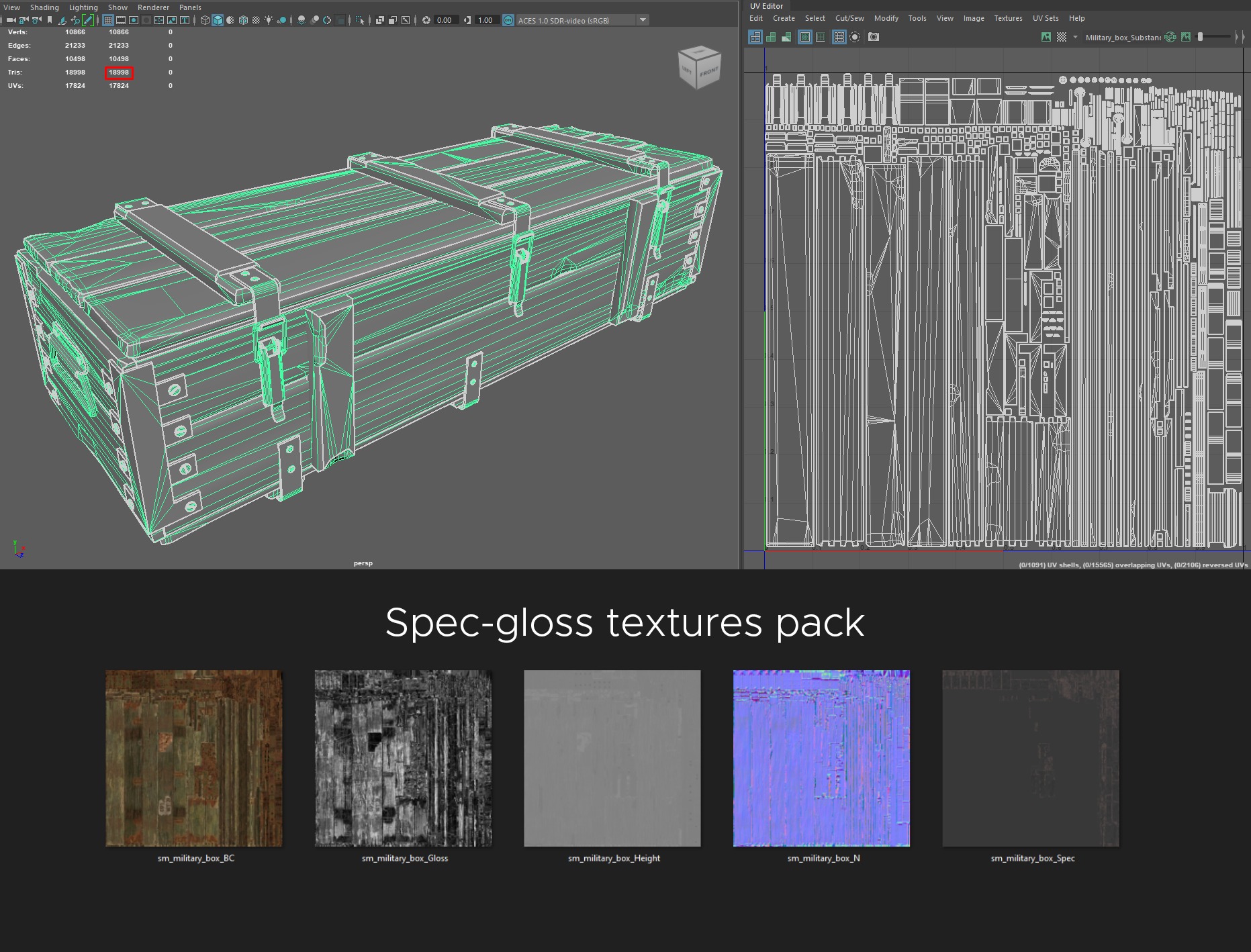 Military box Low-poly 3D model_4