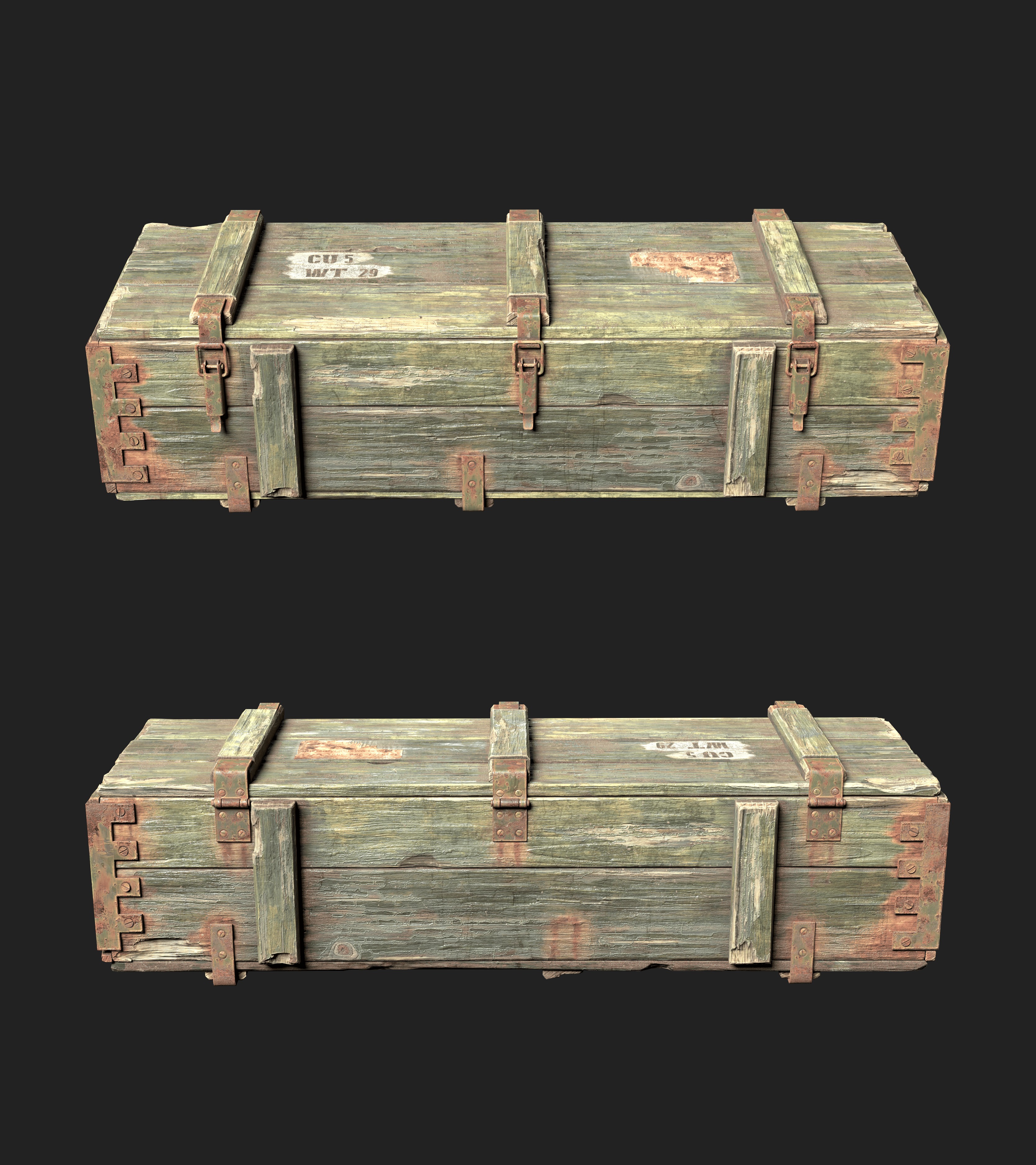 Military box Low-poly 3D model_3
