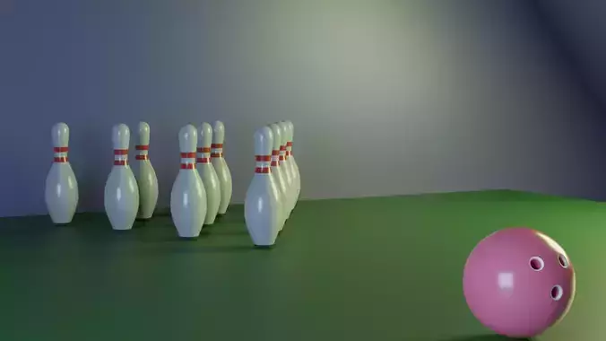 Low Poly Bowling Set pin