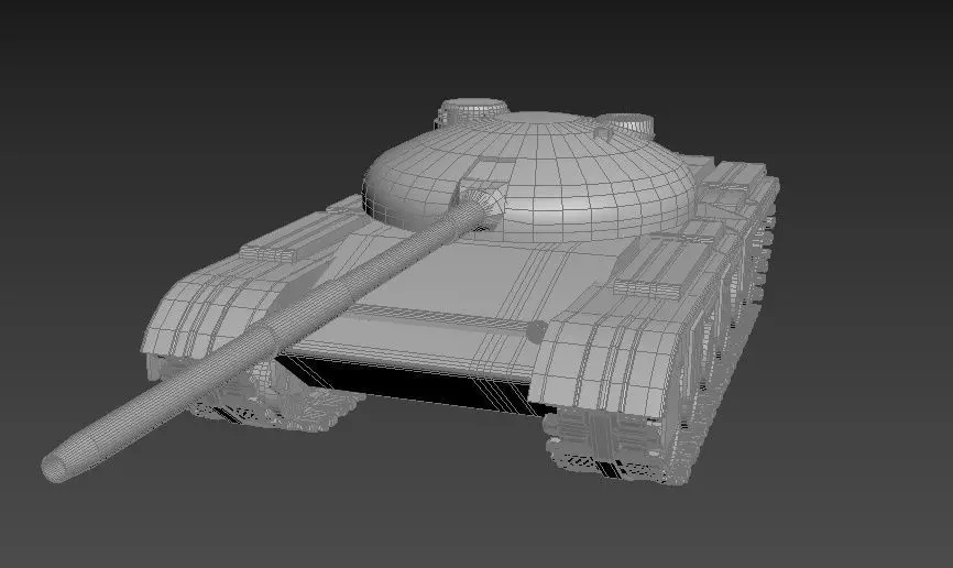 T-64 A tank Low-poly 3D model_0