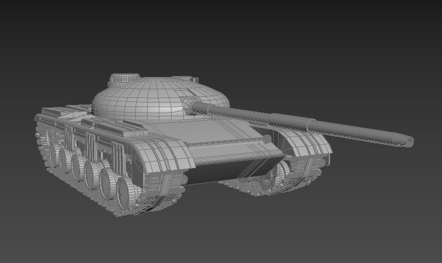 T-64 A tank Low-poly 3D model_1