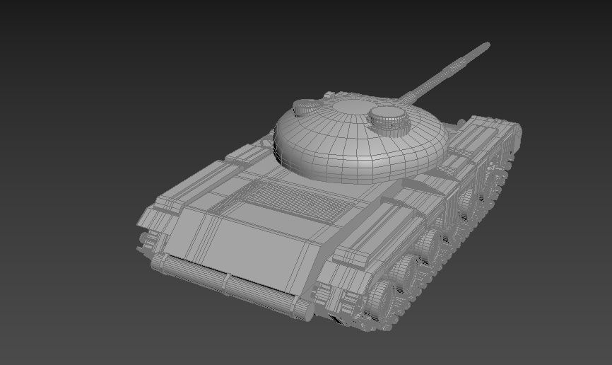 T-64 A tank Low-poly 3D model_3