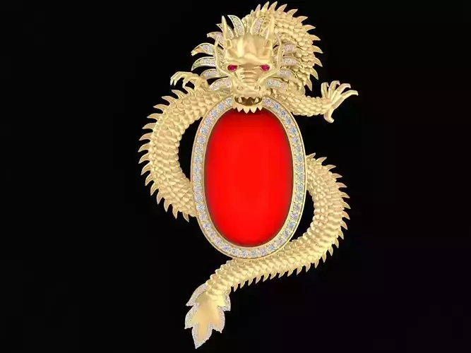 luxury lucky diamond dragon pendant 3161