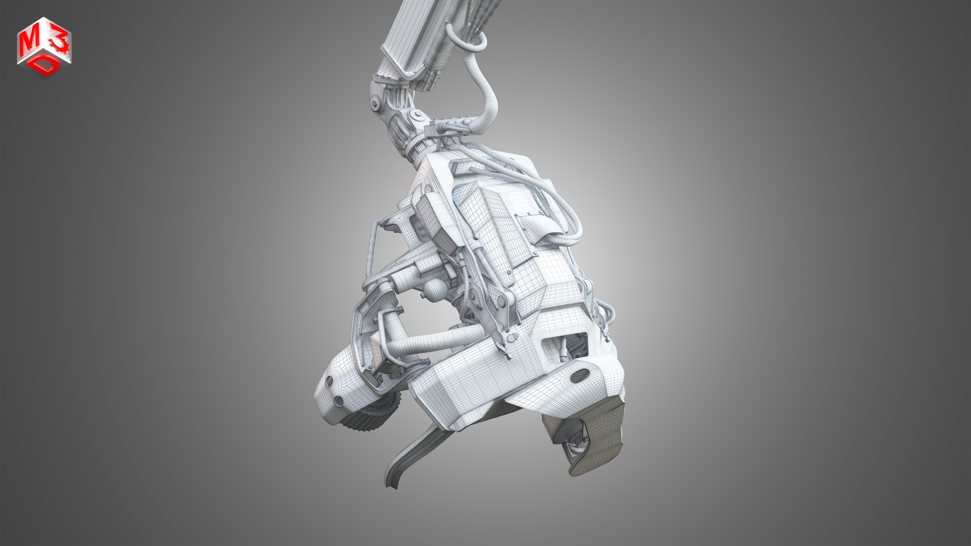 H21D Forestry Harvester Head with Arm 3D model_13