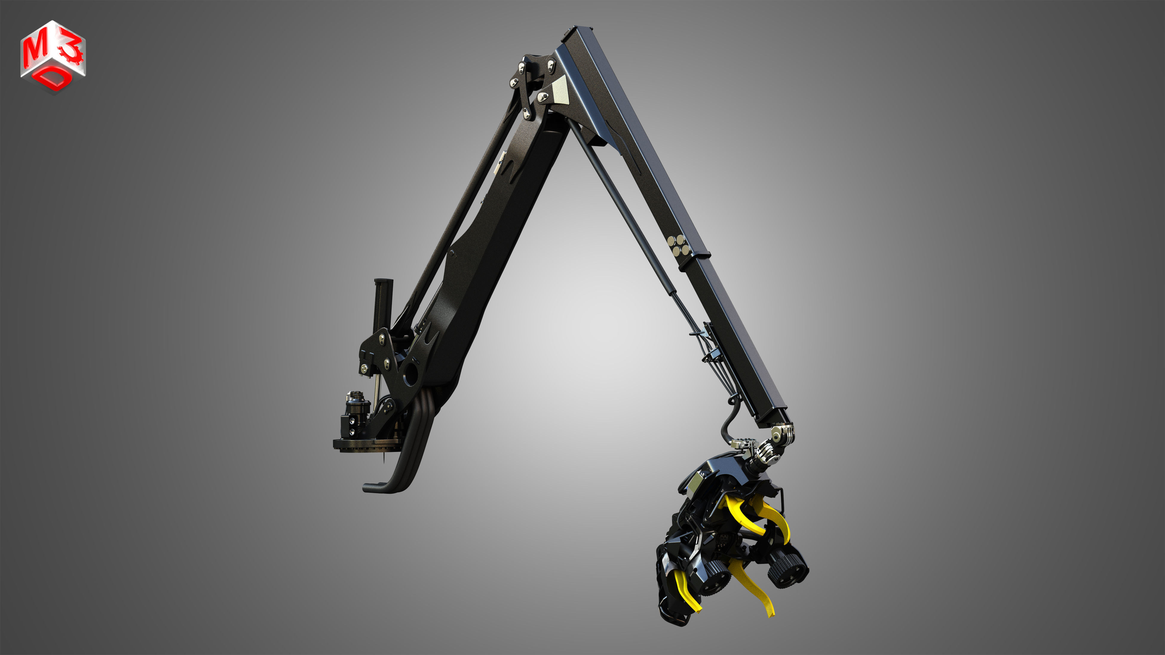 H21D Forestry Harvester Head with Arm 3D model_2