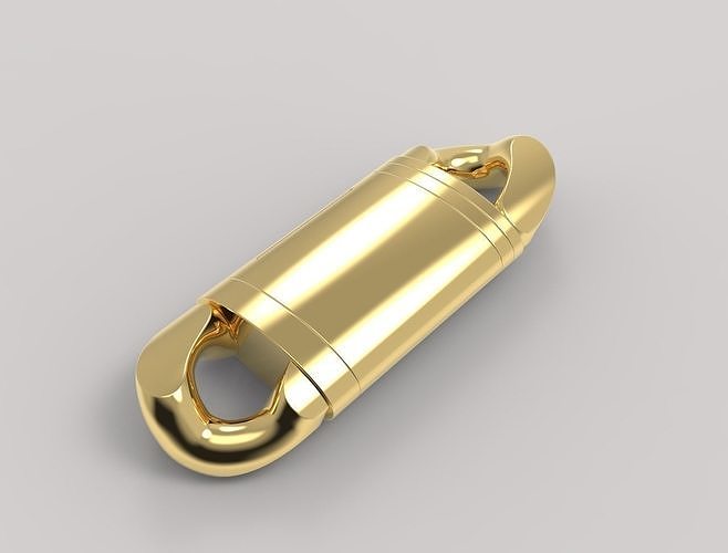 Lock 5 gold plated key ring 3D print model