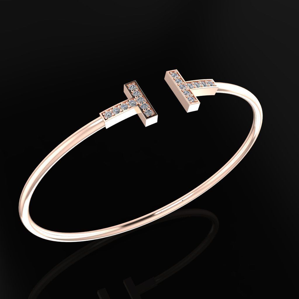 Tiffany T Bracelet 3D print model_2