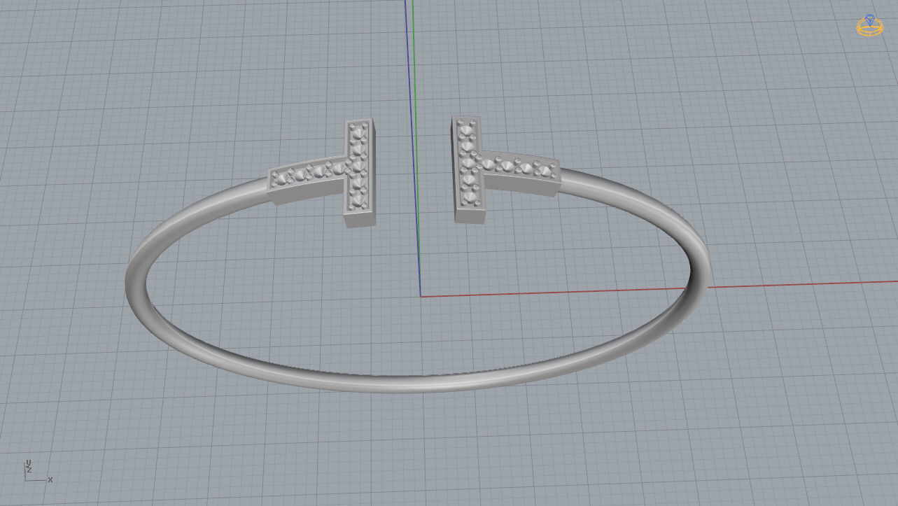 Tiffany T Bracelet 3D print model_11