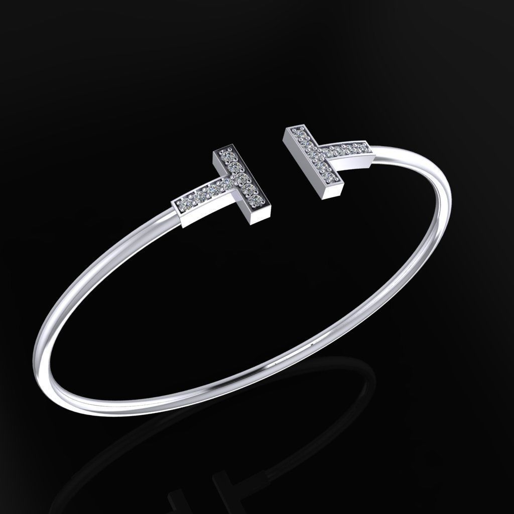 Tiffany T Bracelet 3D print model_1