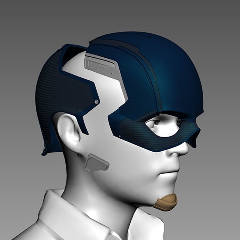 Captain America Helmet 3D Model Ready to Print 3D print model_2