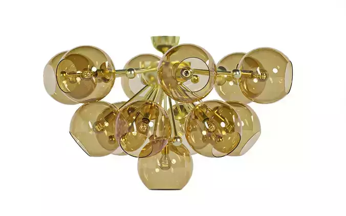 Chandelier gold glass 3D model