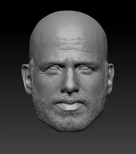 Rick Grimes Head sculpture 3Dmodel 3D print model