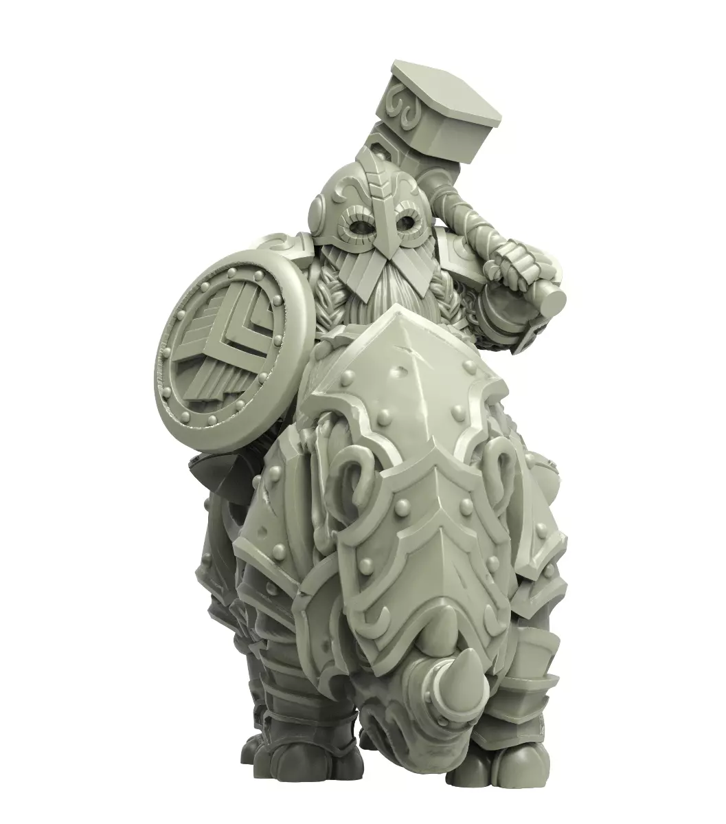 Heresylab GH003 - Mounted Dwarf King Guard 2 3D print model_0