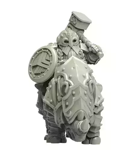 Heresylab GH003 - Mounted Dwarf King Guard 2 3D print model