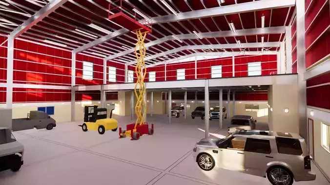 Warehouse G plus M steel structure in Revit