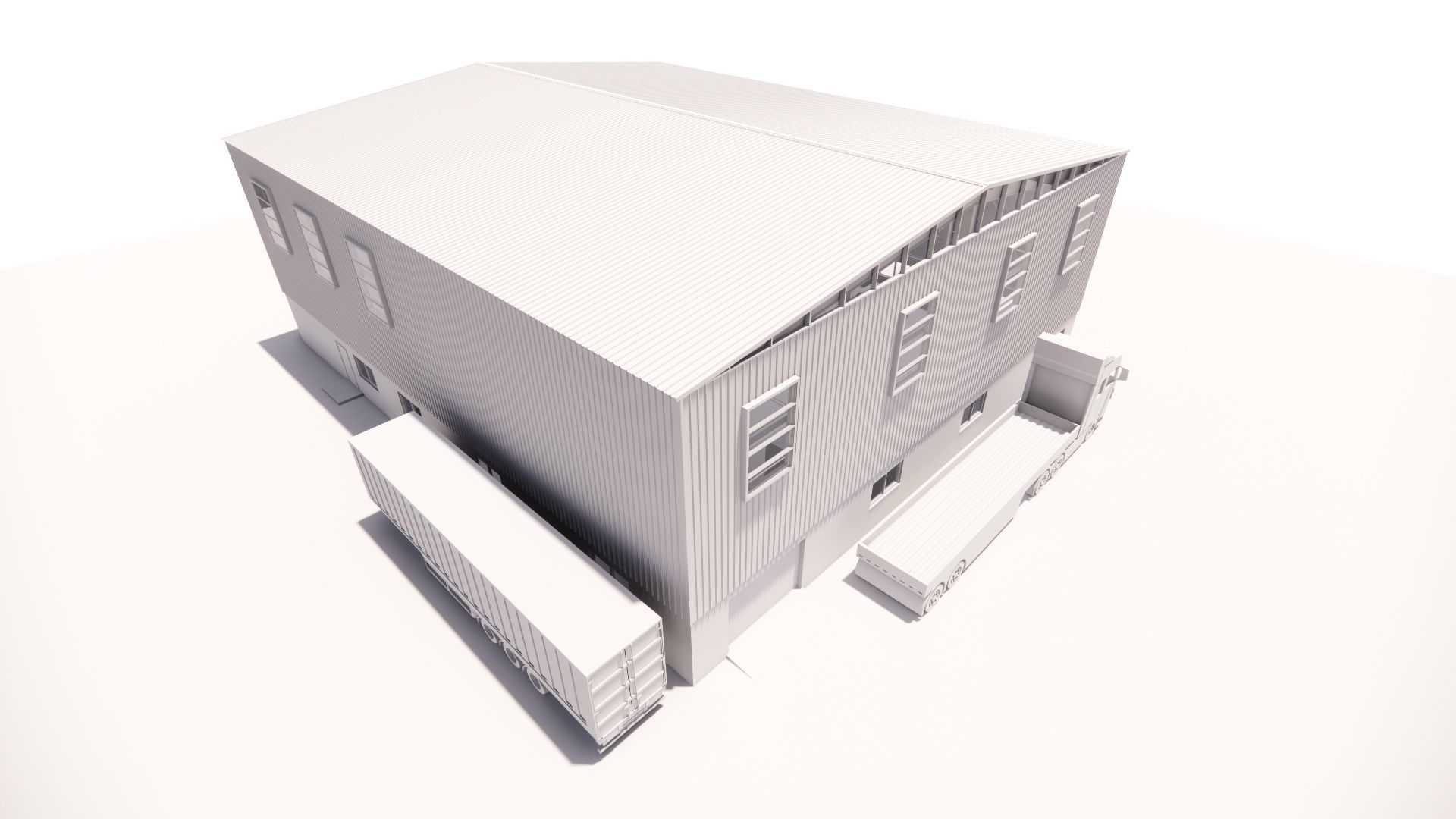 Warehouse G plus M steel structure in Revit 3D model_3