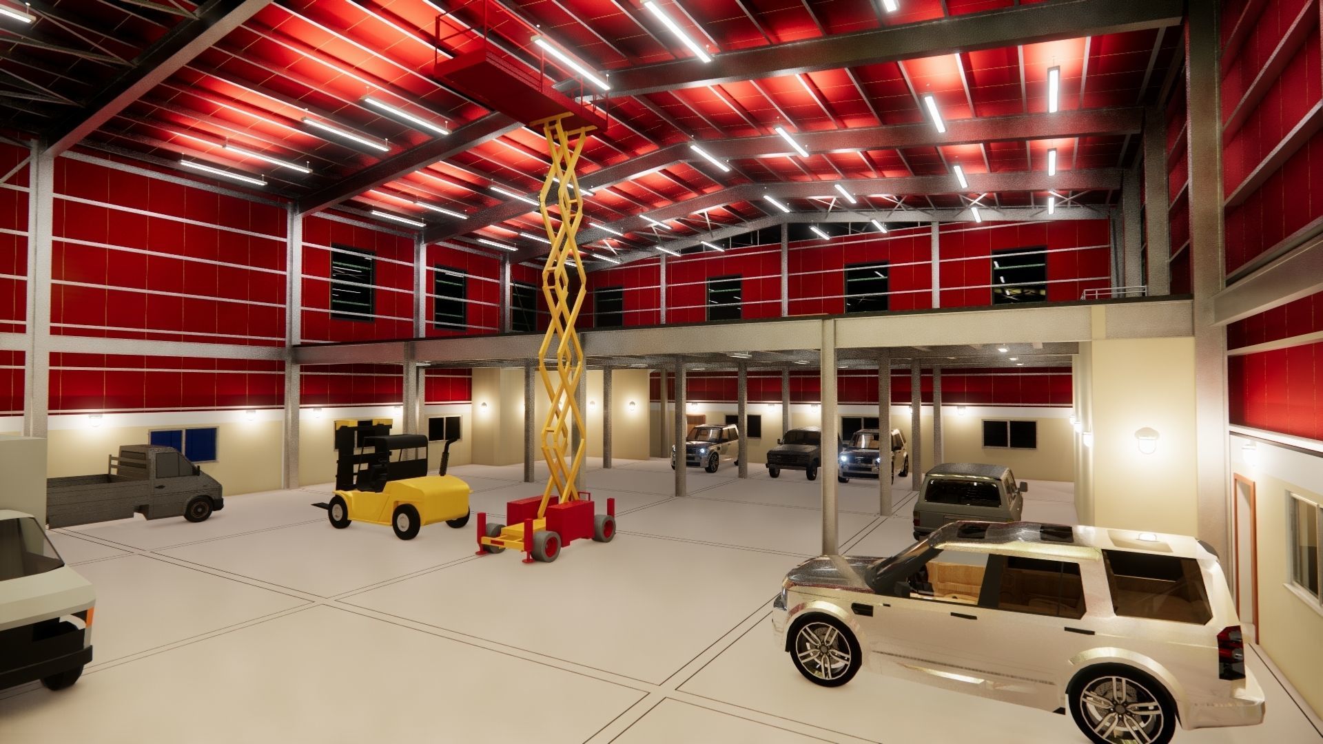 Warehouse G plus M steel structure in Revit 3D model_16