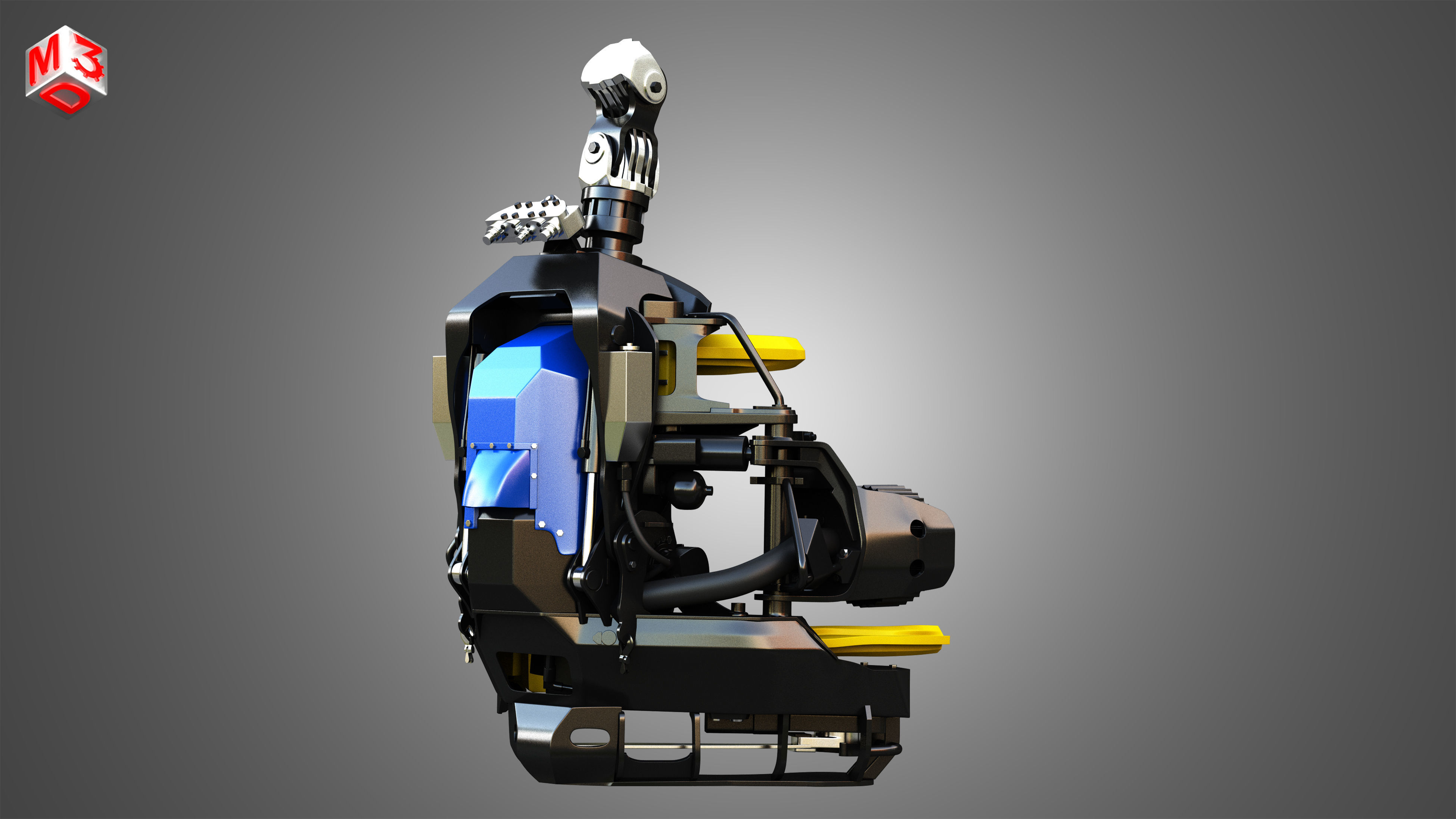 H21D Forestry Harvester Head  3D model_1