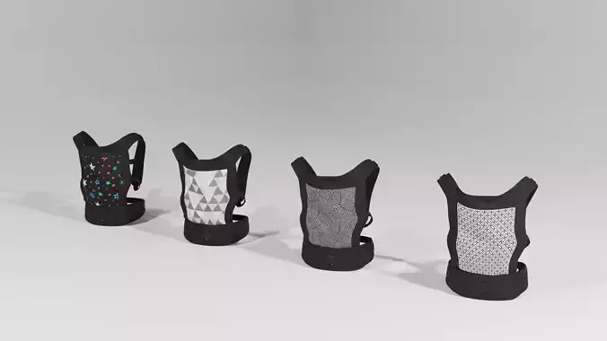 Baby-plus patterned wearable baby carriers set 4 variations S