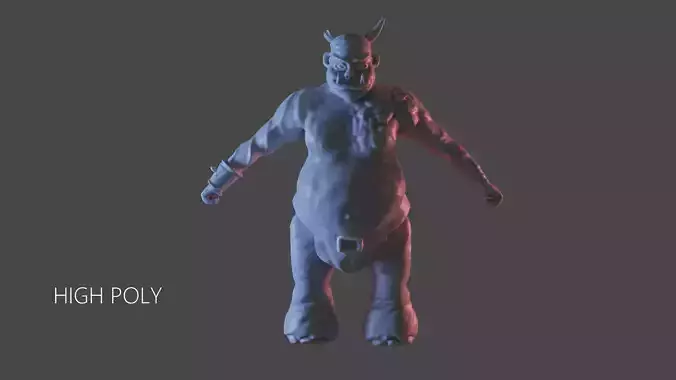 Orc Low-Poly and High-Poly with Clothes