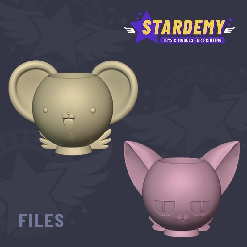 KERO AND SPINEL SUN SAKURA CARD CAPTOR PLANTER PEN HOLDER 3D print model_1