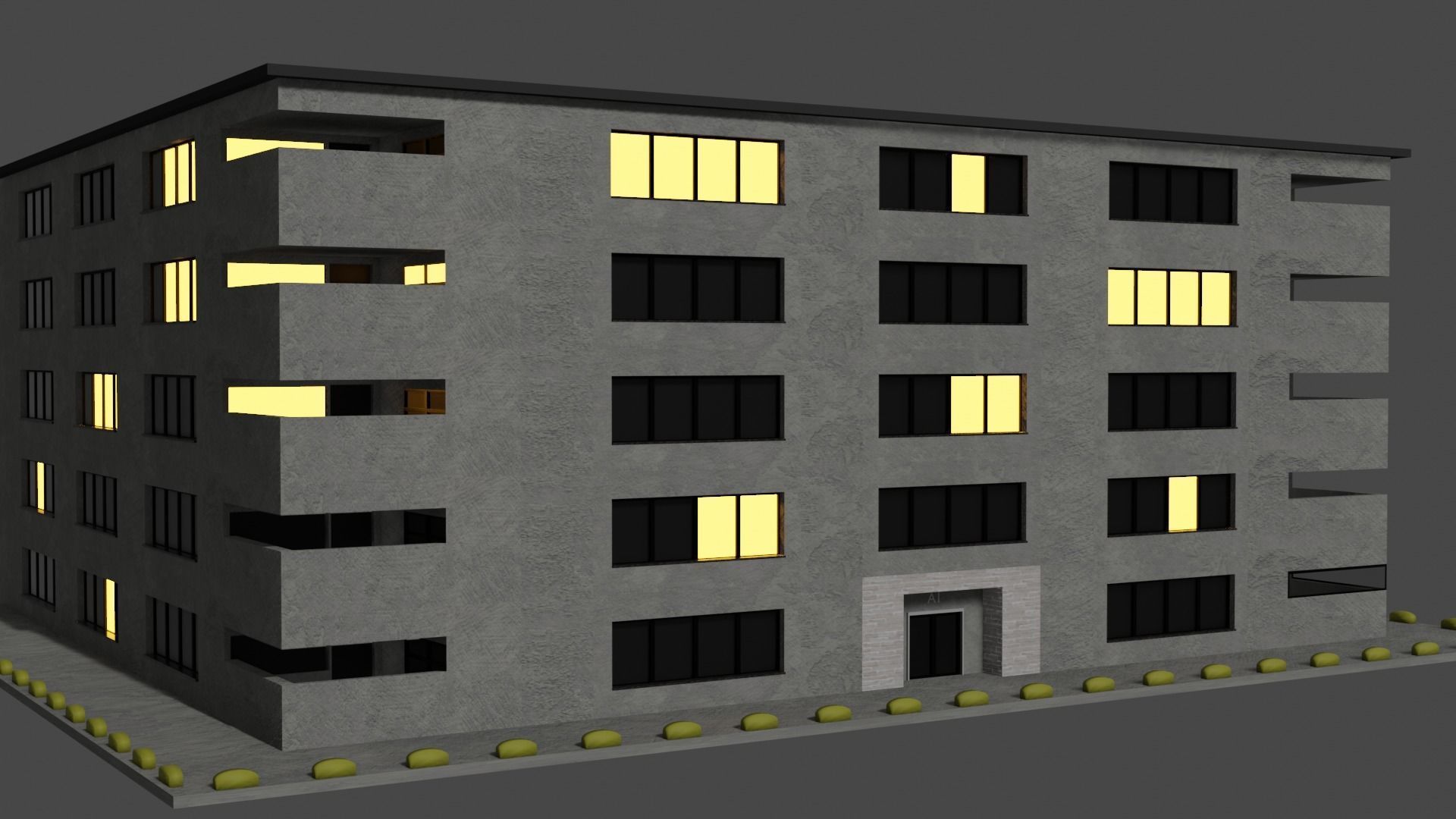 Free Blender Building Free 3D model_2