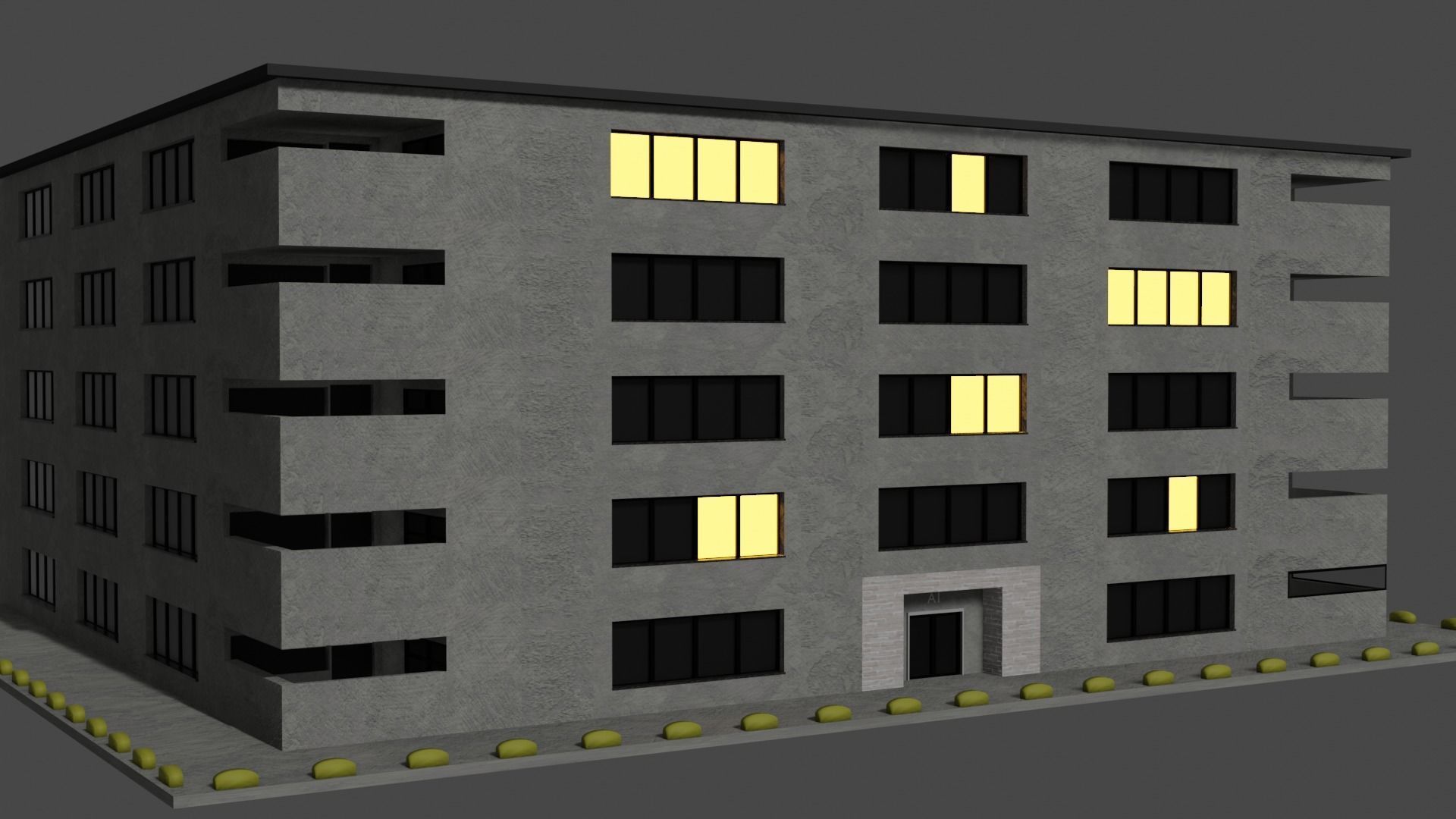 Free Blender Building Free 3D model_1