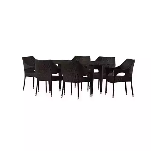 Liborio Rectangular Long Dining Set 3D model