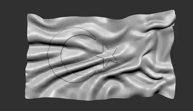 Turkish Flag  3D print model