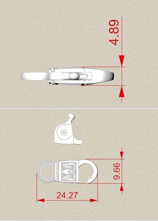 Chain with St Nicholas and padlock 3D print model_5