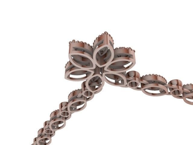 Diamond marquise necklace and clasp stl verified 3D print model_6