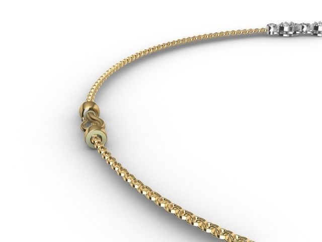 Diamond marquise necklace and clasp stl verified 3D print model_2