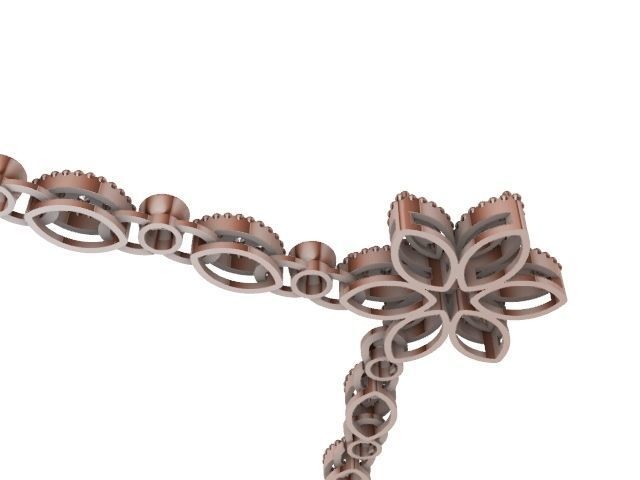 Diamond marquise necklace and clasp stl verified 3D print model_11