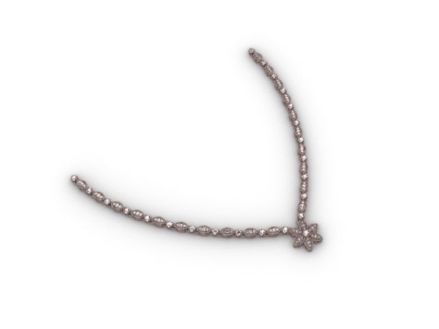 Diamond marquise necklace and clasp stl verified 3D print model_5