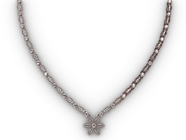 Diamond marquise necklace and clasp stl verified 3D print model_13