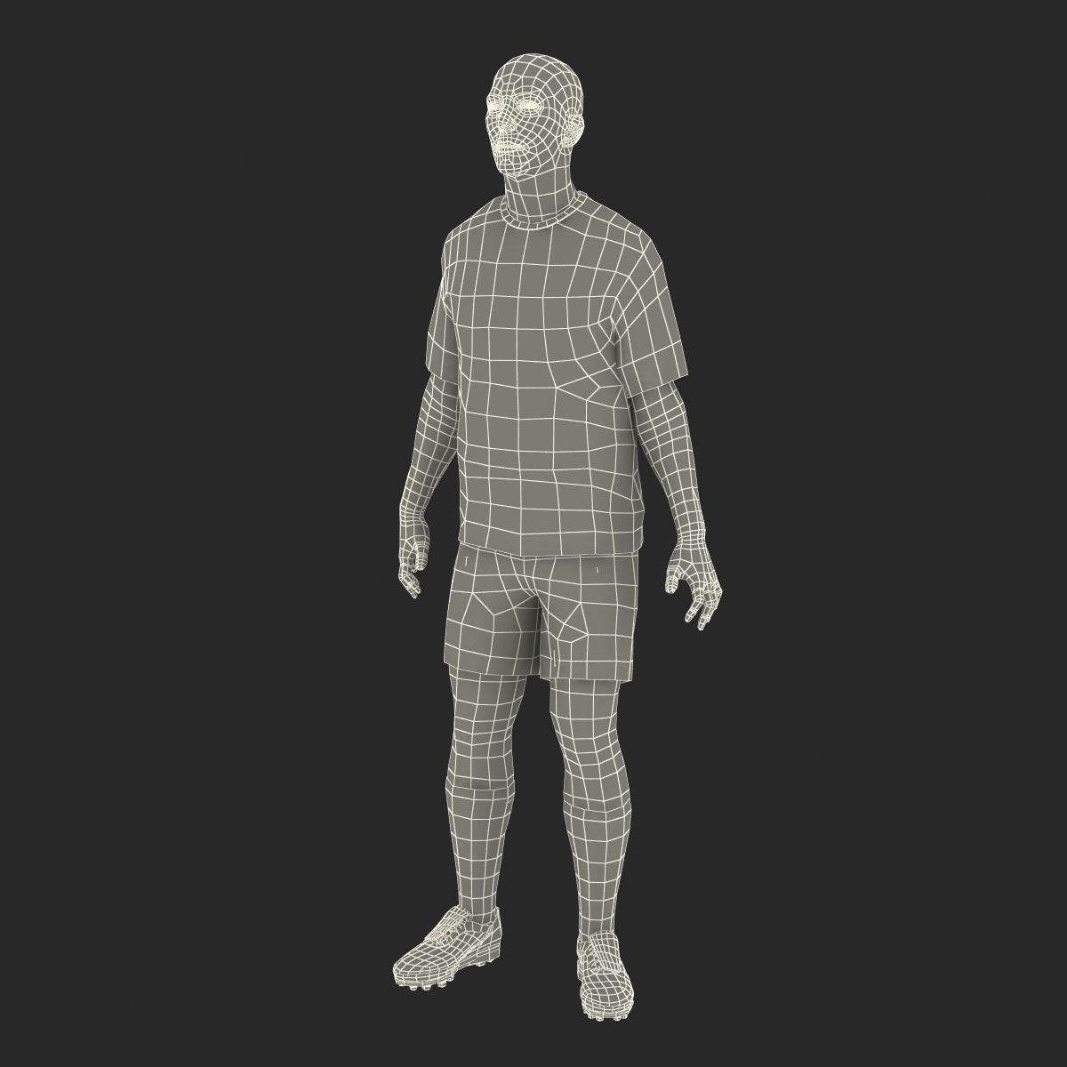 Soccer Player Generic Rigged for Maya 3D model_54
